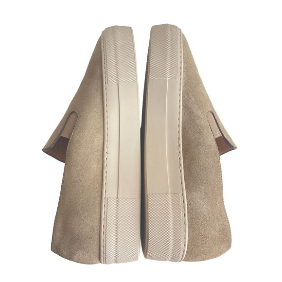 Frame Denim Le Ren Tan Suede Platform Slip On Womens Shoes 37.5/US 7 WORN ONCE - Picture 6 of 10